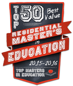 Top 50 Best Value Residential Masters in Education 2015-2016